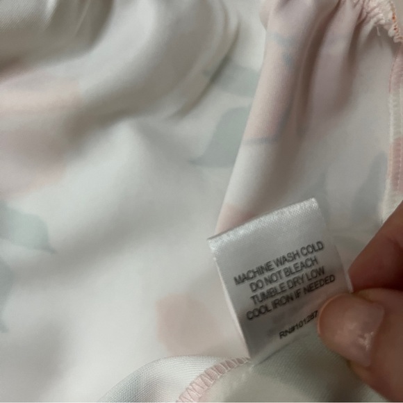 New Alexia Admor Floral Lace Trim Fit & Flare Mini Dress 10 Peach White Fern - Picture 13 of 14